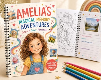 Personalised Photo Colouring Book for Kids | Custom Family Memory Keepsake (A5 Spiral Bound)