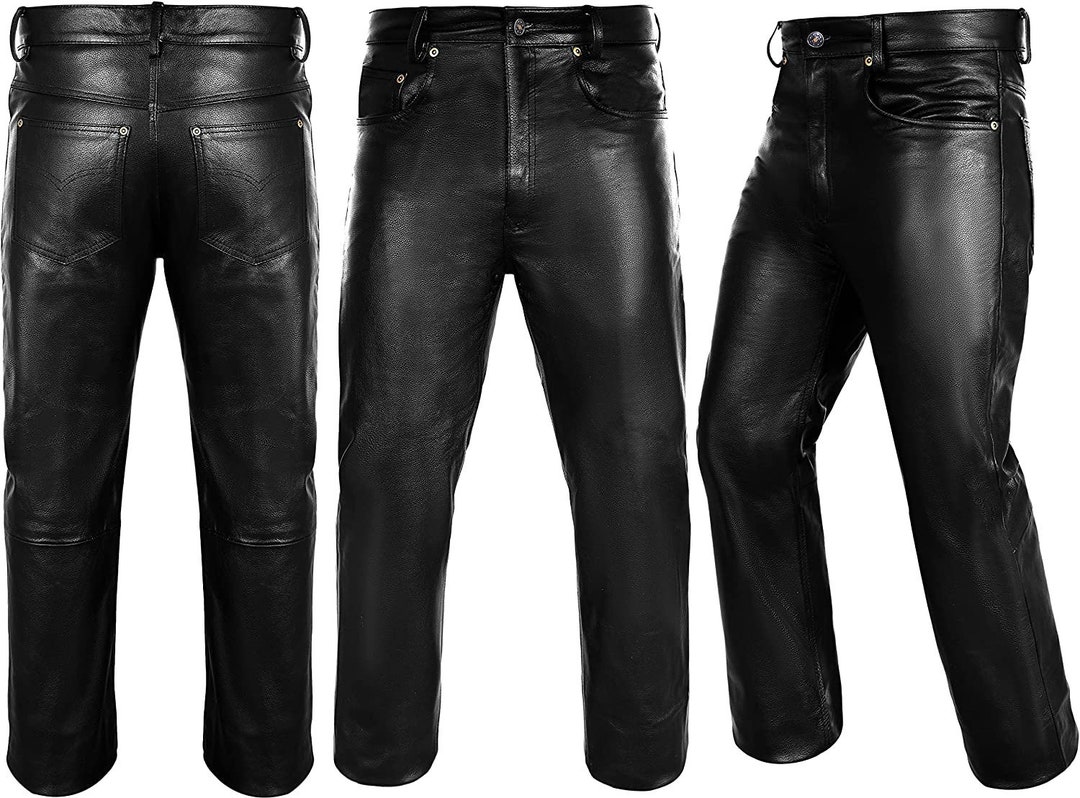 Real Leather Pants for Men Skin Fit Pants Handmade Real Etsy