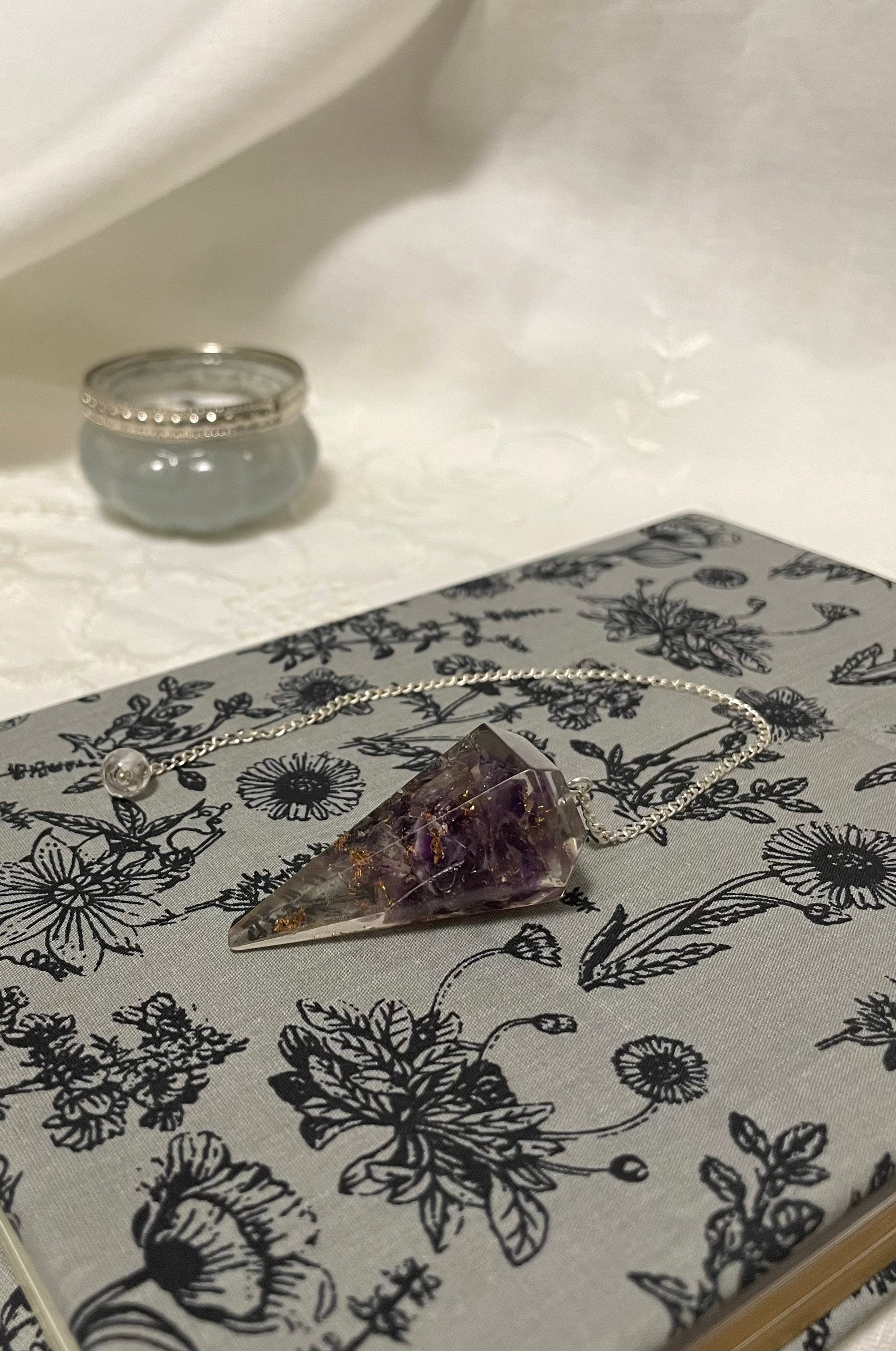 Pendule Divinatoire Radiesthésie Orgonite Améthyste