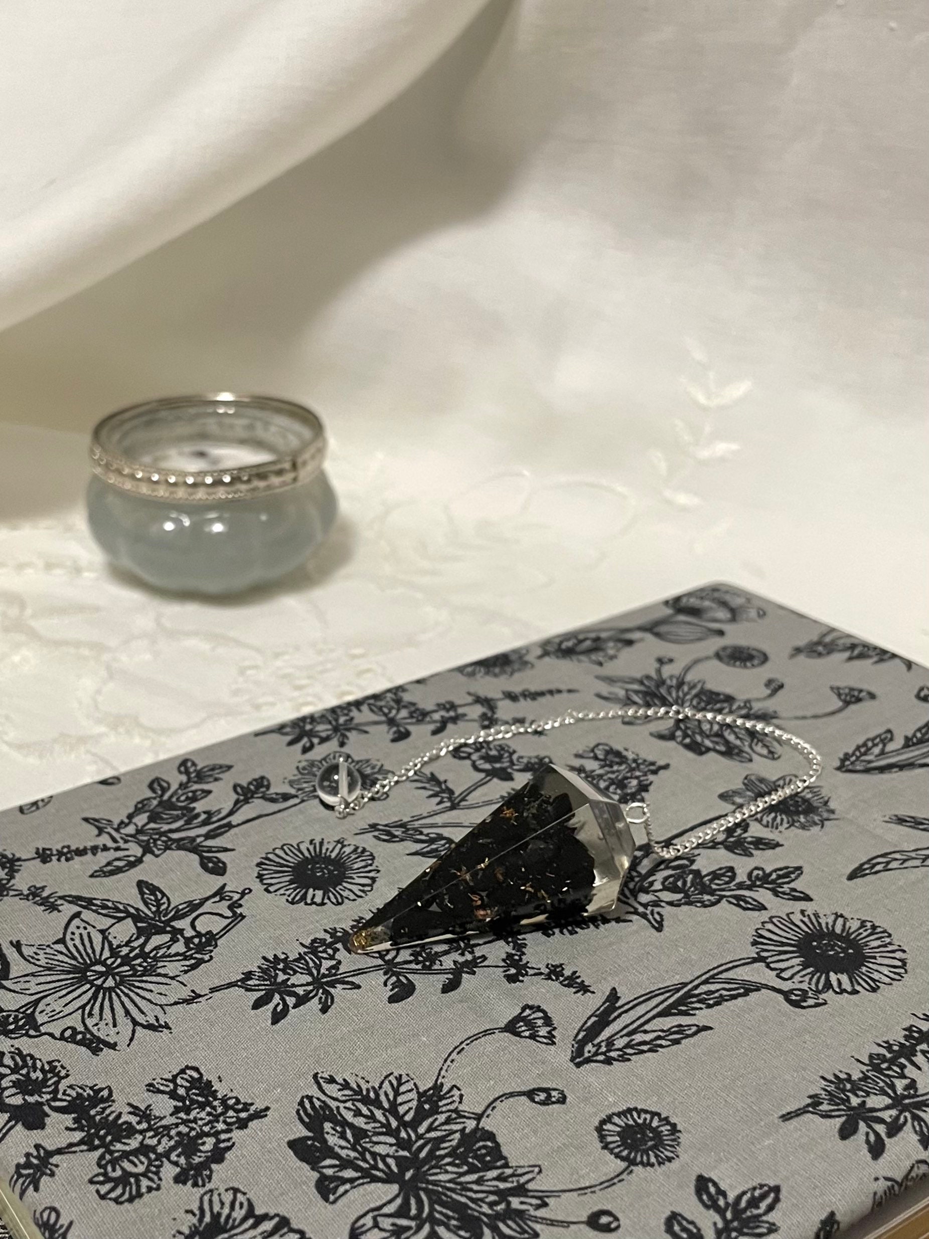 Pendule Divinatoire Radiesthésie Orgonite Tourmaline Noire