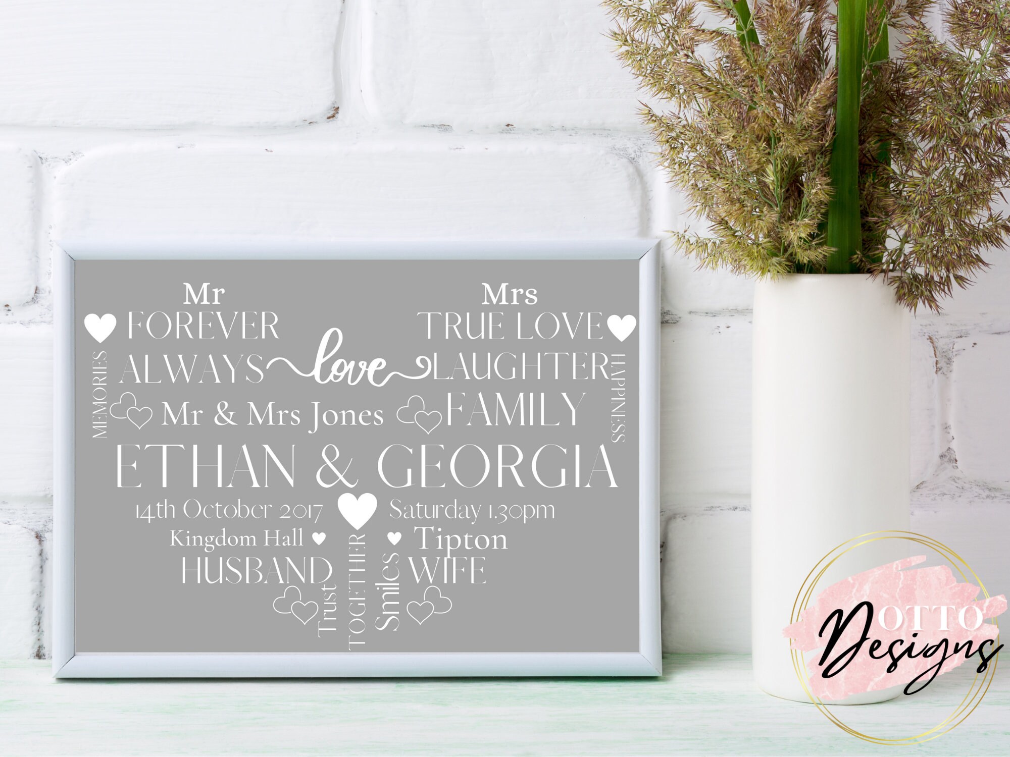 Personalised Wedding Gift Wedding Custom Print Personalised | Etsy