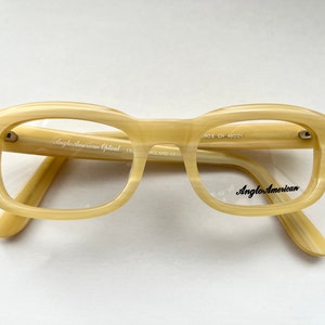 Anglo American model CUERO E  CH 49/21 old new stock - retro yellow square glasses frames