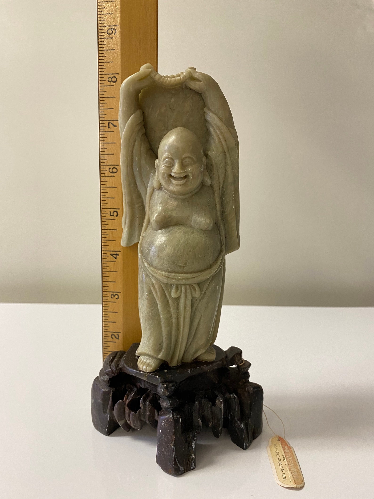 Smiling Soapstone Buddha Statue on Stand 8 Tall Made in Etsy