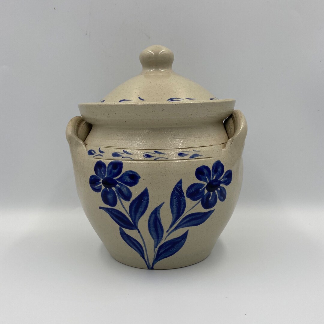Williamsburg Pottery Factory 2001 Vintage Lidded Crock With Etsy