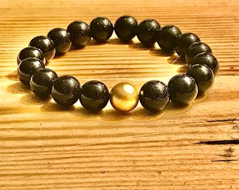 Goldstone Stretchy Bracelet: Galaxy Stone, Crown Chakra