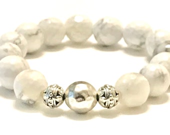 Golf Lovers Lucky Howlite Pärlarmband med Brighton-pärlor