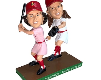 Rockford Peaches and Peoria Redwings Dual Bobblehead of Shirley and Maybelle