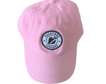 Rockford Peaches logo embroidered patch pink cap