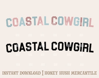 Küsten Cowgirl SVG PNG | Retro Cowgirl Datei | Coastal Cowgirl Sommer Schneidedatei | Süßer Western PNG | Digitaler Download