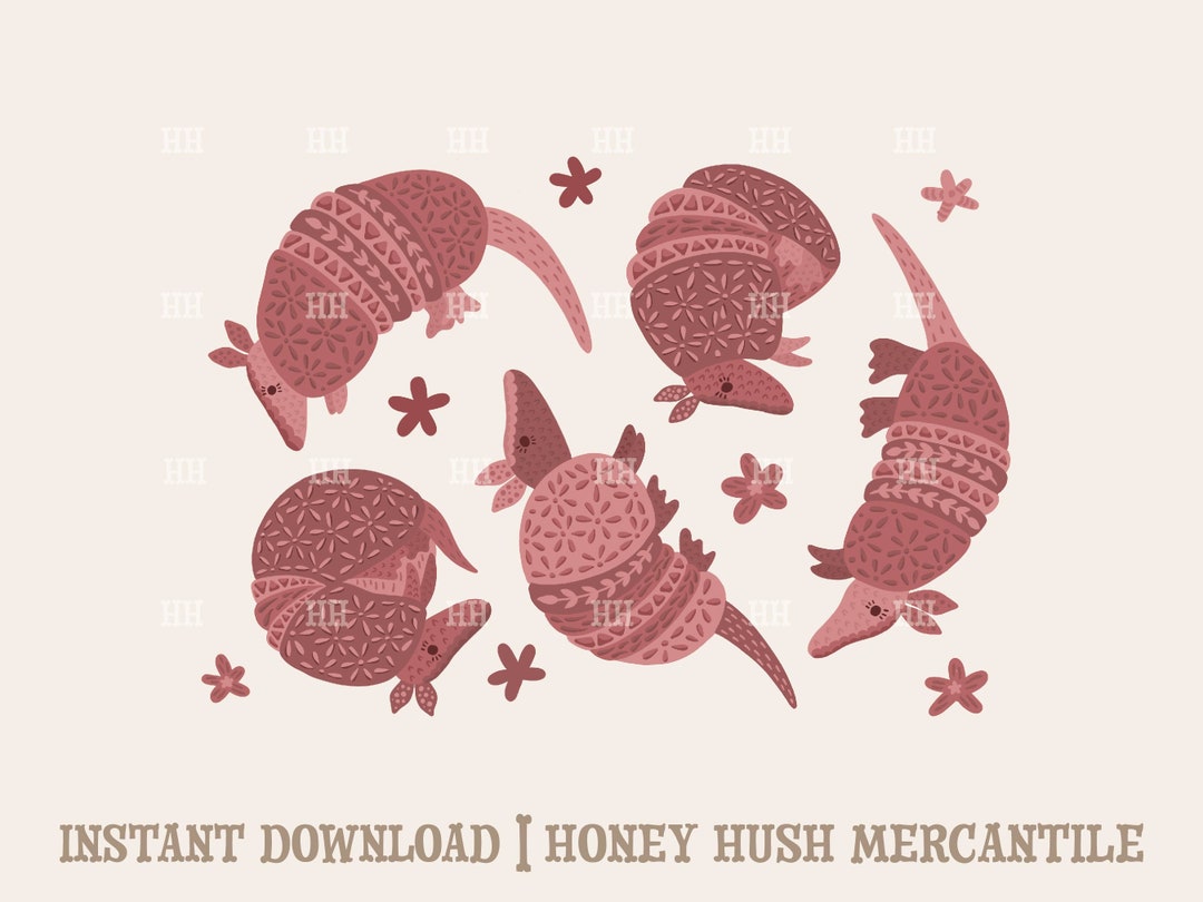 Pink Armadillo Flower PNG Girly Floral Designs Armadillo PNG Cute