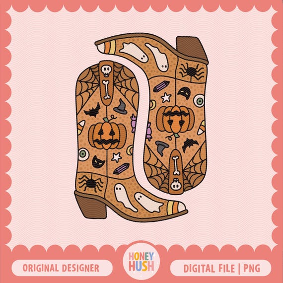 Halloween Cowgirl Boots PNG | Western Cowboy Halloween File | Howdy Halloween Design | Sublimation File