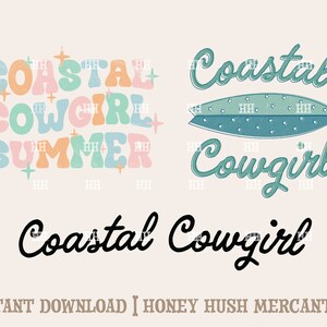 Kustcowgirl-paket PNG SVG | Retro Cowgirl-fil | Kustcowgirl-sommarklippningsfil | Söt västerländsk PNG | Digital nedladdning bild 1