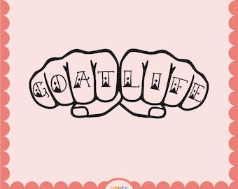 Goat Life Knuckle Tattoo SVG PNG / File mamma capra divertente