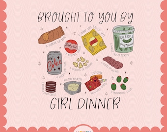 Girl Dinner PNG | Pickle Diet Coke Girl | Hand Drawn Designs | Sublimation File