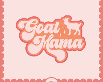 Goat Mama PNG | Retro Goat Mom File | Farm Mom Sublimation File | Goat Owner Design