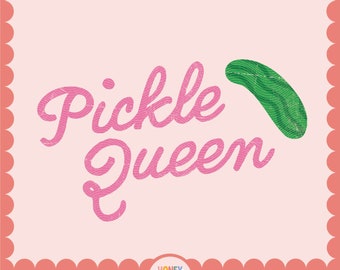 Pickle Queen PNG | Retro Pickle Lover File | Pickle Girl Sublimation PNG | Cute Trendy DTG File