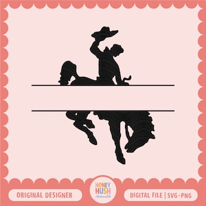 Vaquero nombre monograma en blanco SVG / PNG archivo de corte / Bucking Horse / Cowboy Mama archivo
