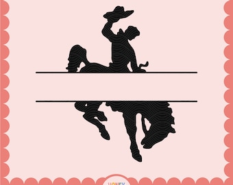 Cowboy Name Monogram Blank SVG | PNG Cutting File | Bucking Horse | Cowboy Mama File