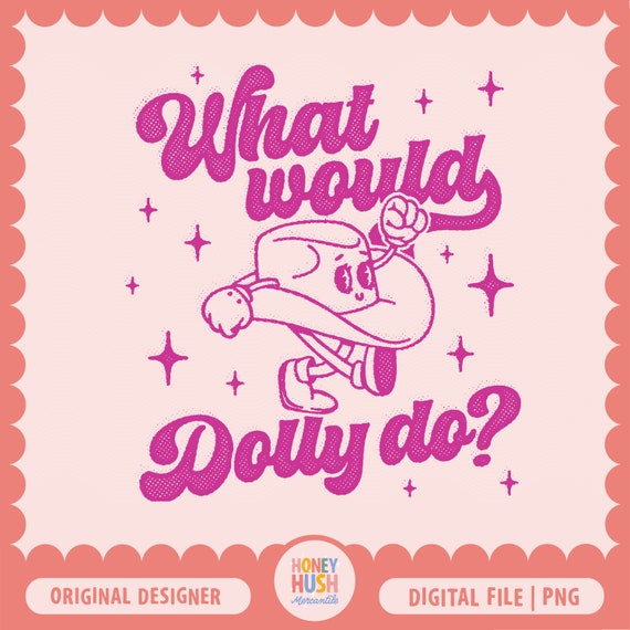 Retro Dolly Cowgirl Cartoon Character PNG | WWDD | Antique Western Cartoon Faces | Sublimation File
