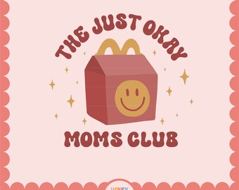 Der Just Okay Moms Club PNG | Überwältigte Mama Digitale Datei | Lustiges Mama Sublimationsdesign