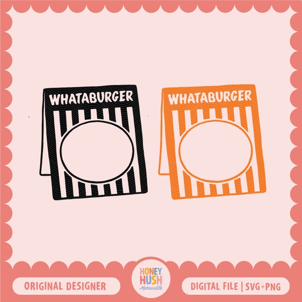 Whataburger Table Tent SVG PNG File | Customizable Monogram PNG