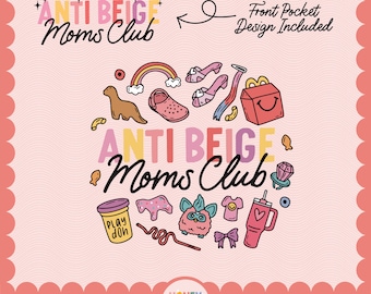 Anti-Beige Mom Club PNG | Überwältigte Mama digitale Datei | Lustiges Mama Sublimation Design | Schmuckstück für Kinder