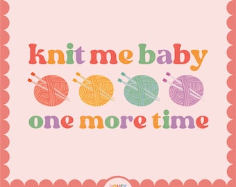 Retro Knitting PNG | Cute Crafting Sublimation File | Crafty Mama PNG | Digital Download