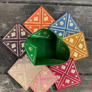Monedero marroquí cuadrado, monedero boho, cartera de cuero hecha a mano, juego de 3 carteras; Monedero artesanal marruecos, Piel Natural