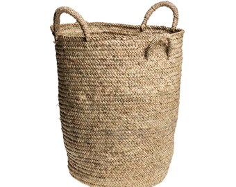 Bohemian laundry basket, moroccan storage basket, wicker basket, moroccan basketry, handcrafted storage basket