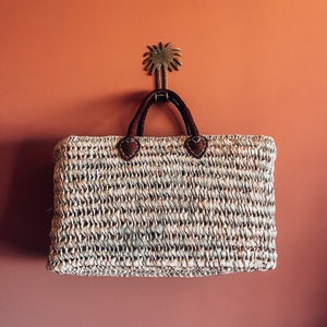 Moroccan boho basket, straw bag French Basket, french market basket, Beach straw bag, Handmade Moroccan Basket, Natural French Basket