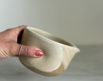 Handmade Ceramic Matcha Bowl - Oatmeal