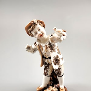 Volkstedt Boy with Bird Figurine c1877