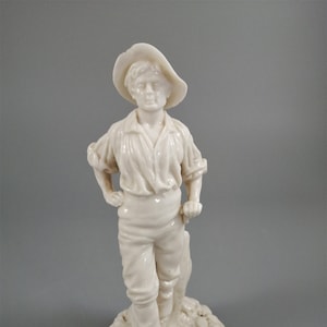 Rare Royal Worcester white glazed figurine of Labourer, c. 1870