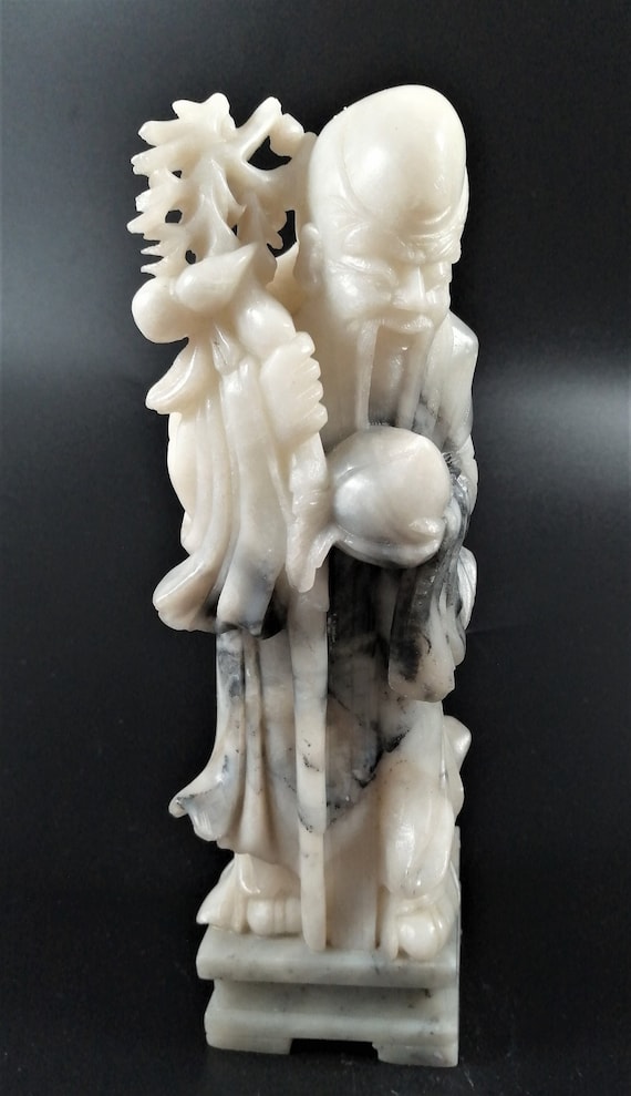 中華民国で彫刻された石鹸石の壽（寿星）の像。Shouxing 壽星としても