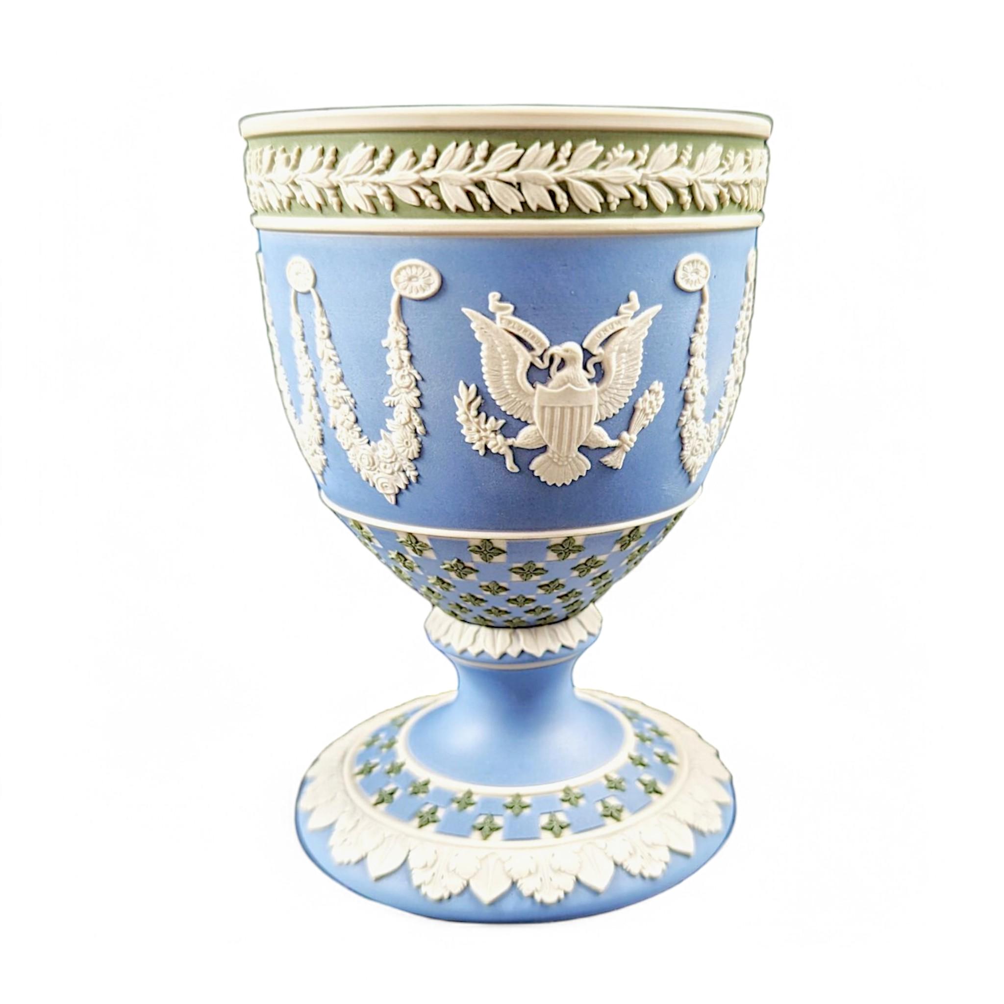Wedgwood Tricolour Jasperware Goblet: Silver Jubilee 1977, Bermuda
