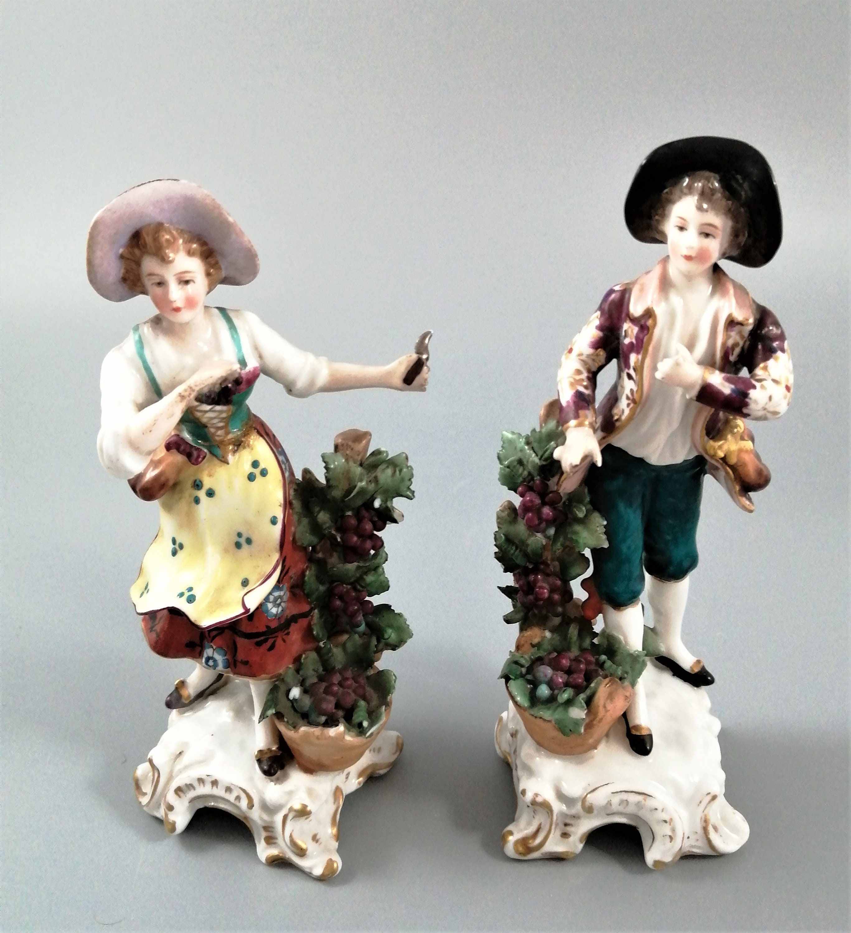 Antique Samson Porcelain Figurines, With Gold Anchor Pseudo-marked to  Chelsea 