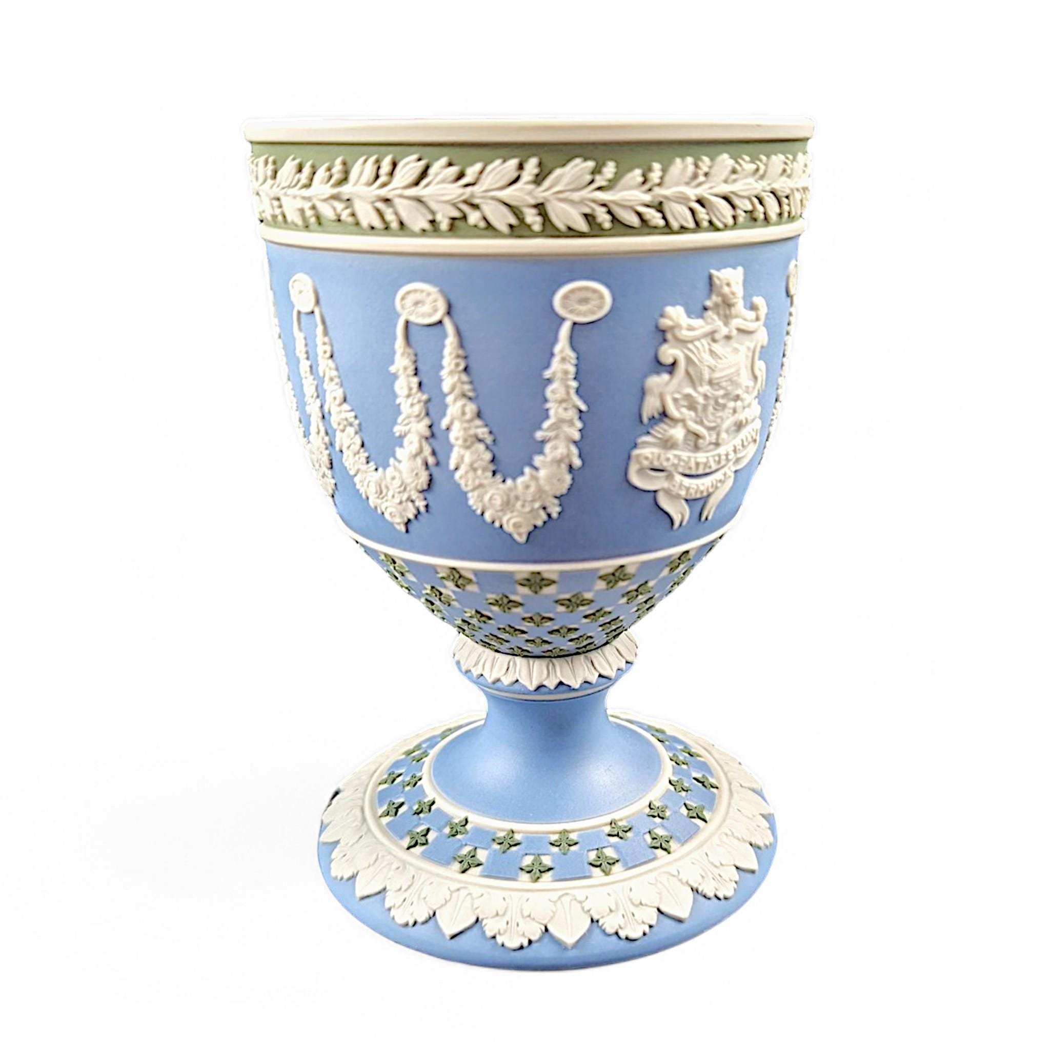 ウェッジウッド トリコロール ジャスパーウェア ゴブレット：シルバー