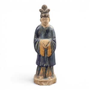 Chinesische Tang sancai glasierte Grabfigur, Hofdiener, c. 7.–8