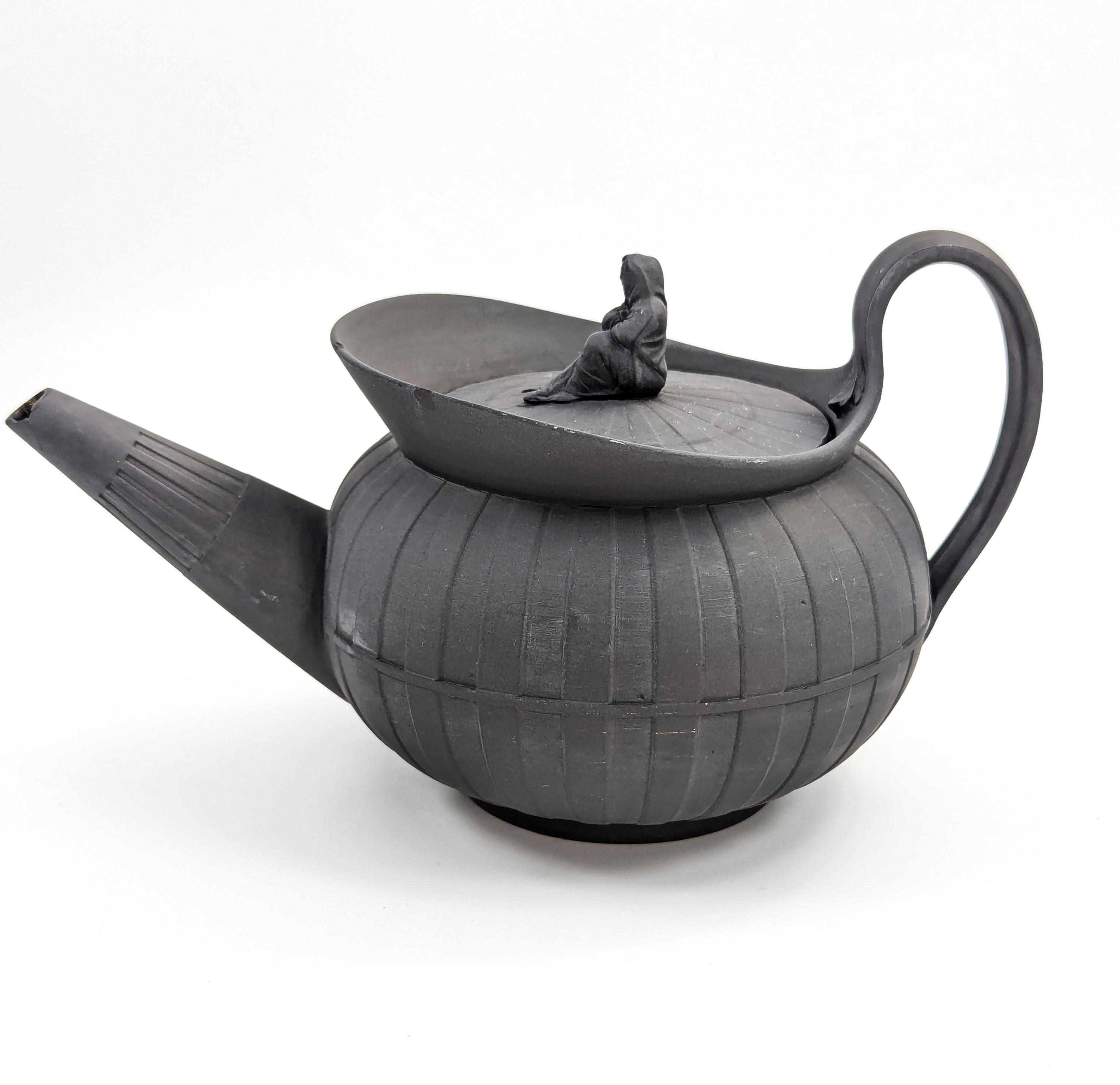 Antique Wedgwood Black Basalt Teapot, c. 1790