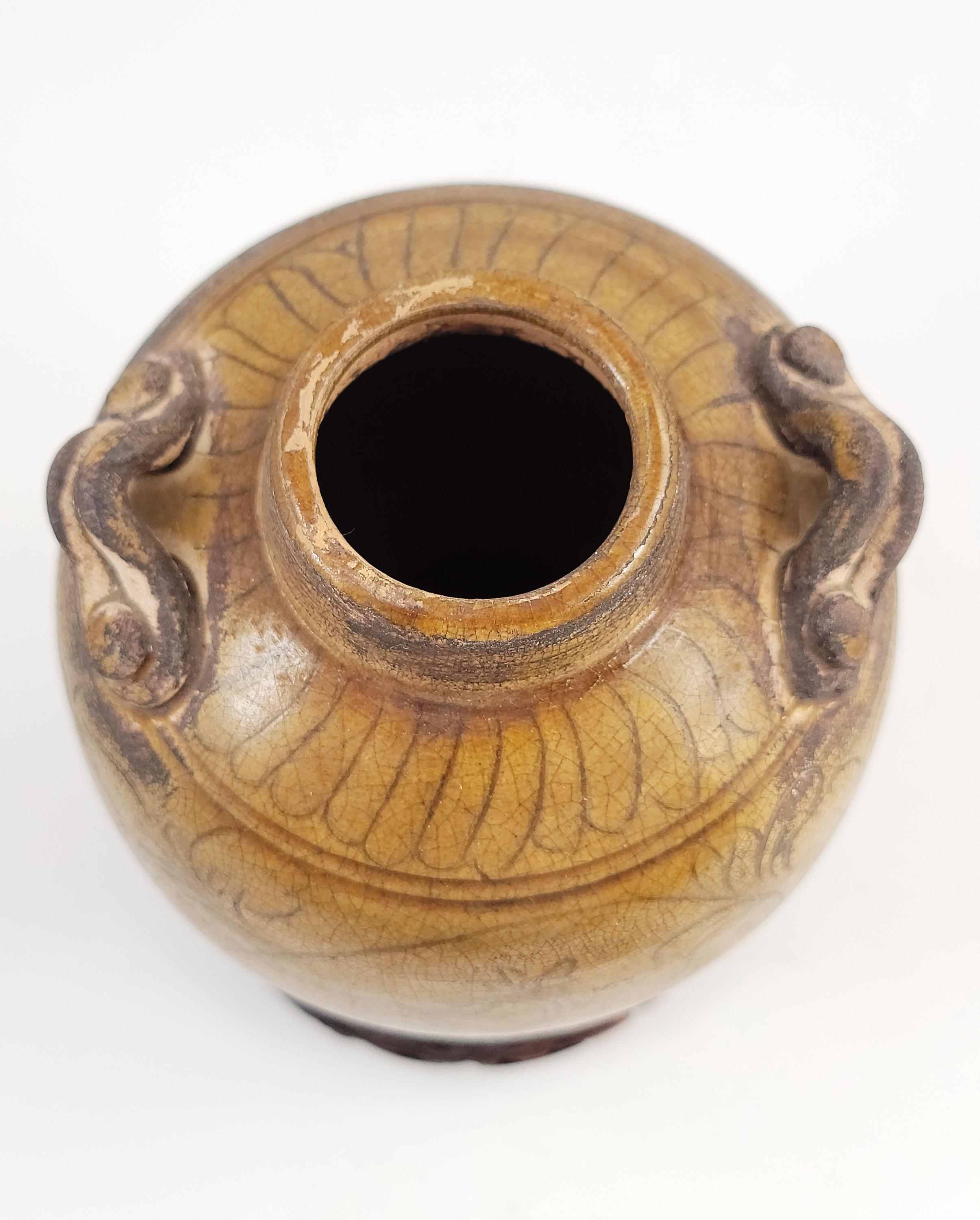 中国の鳥蓋壺 – 19世紀のアンティーク石器容器 – 清朝時代の民芸品