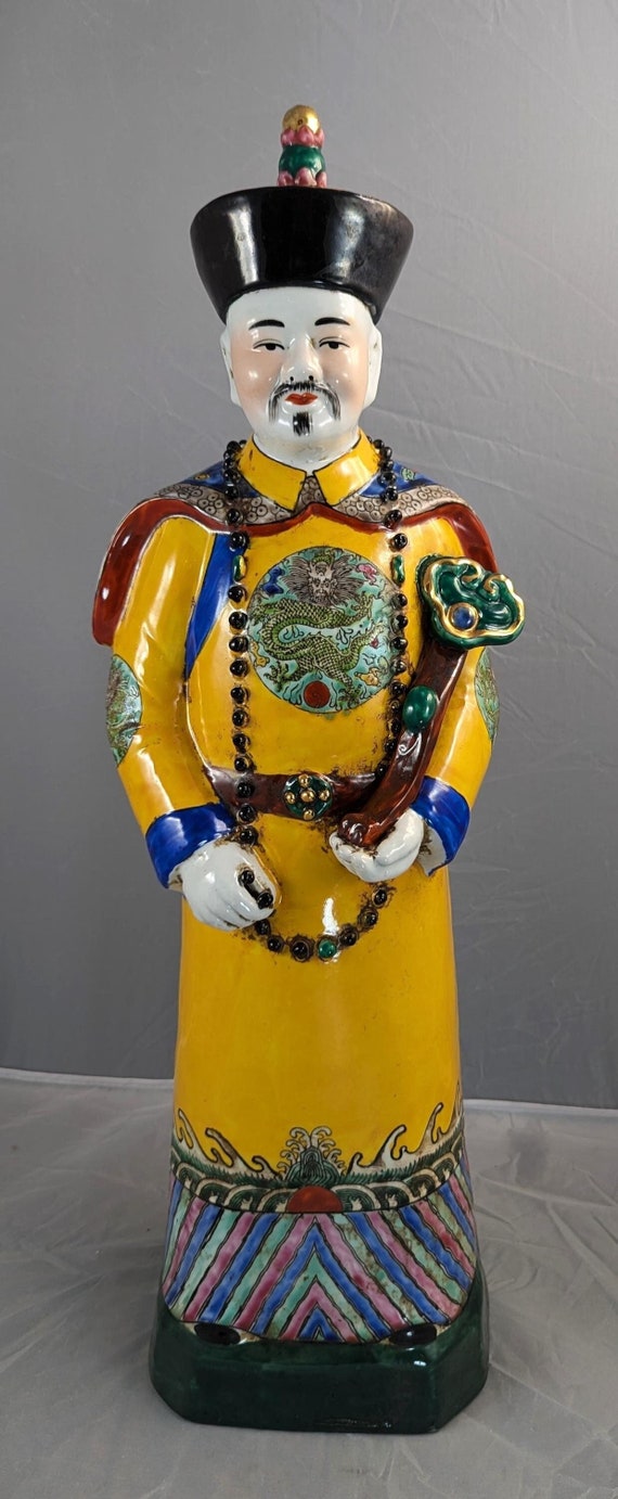 Buy Antique Large Chinese Earthenware Figurine of Emperor, Qing Dynasty  Online in India - Etsy, image size:570x1382