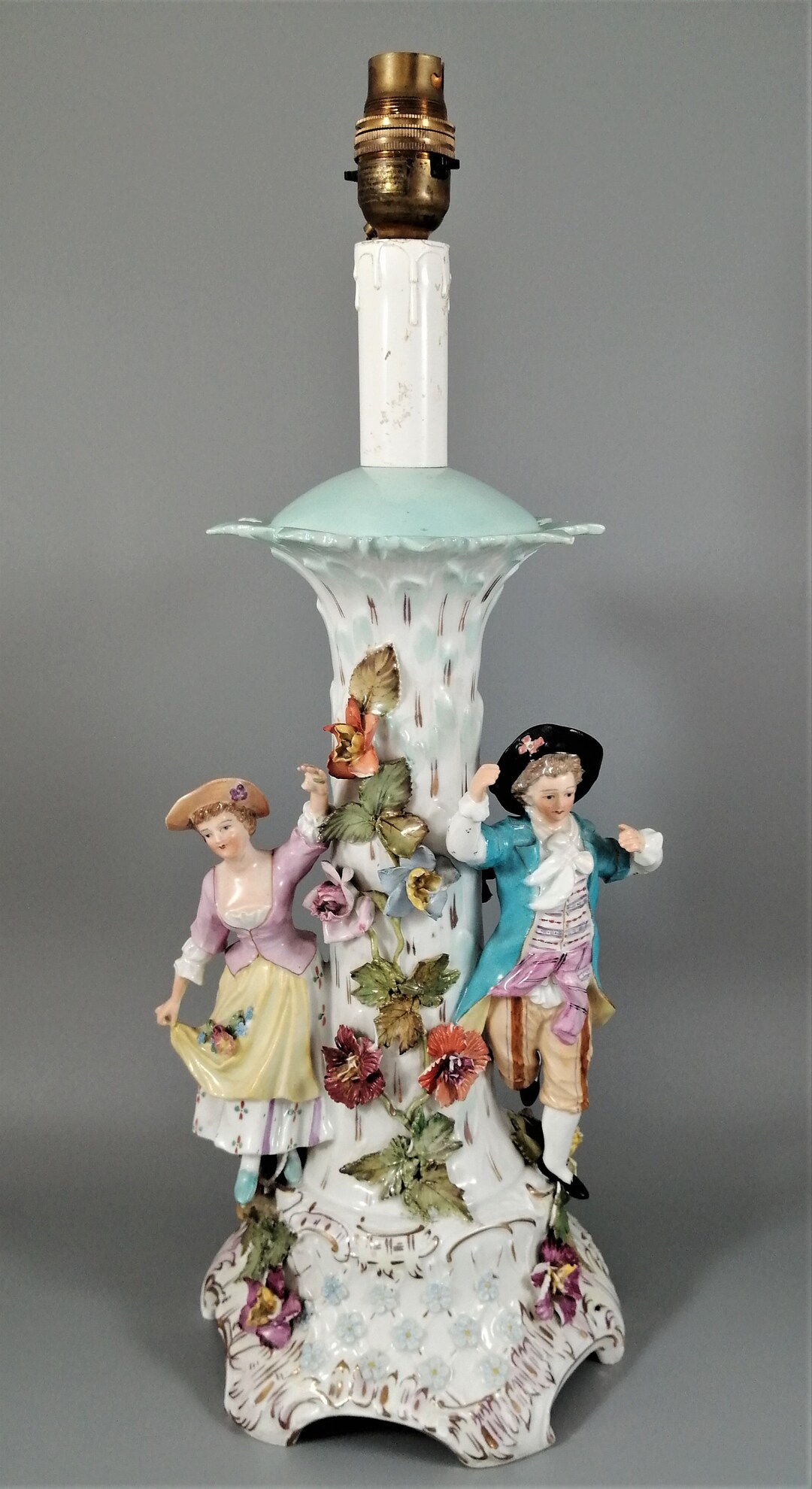 Antique Porcelain Figural Lamp Potschappel Carl Etsy