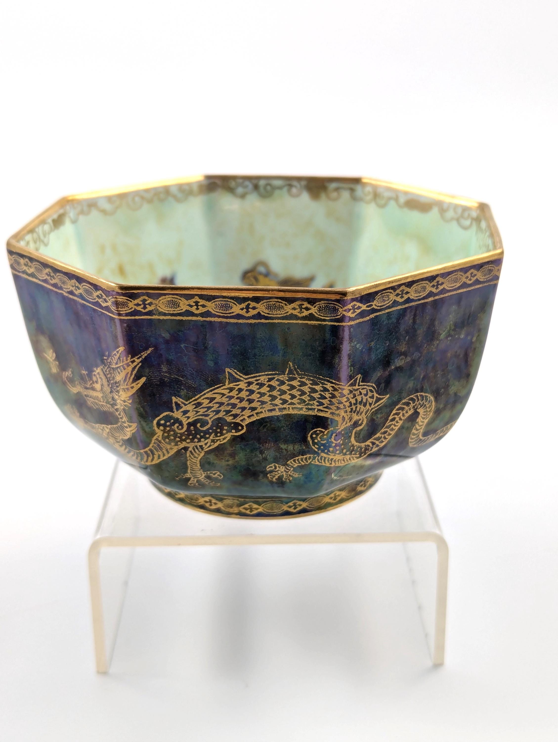  八角形 Fairyland Lustreドラゴン アンティーク WEDGWOOD 八角形 Fairyland Lustreドラゴン アンティーク