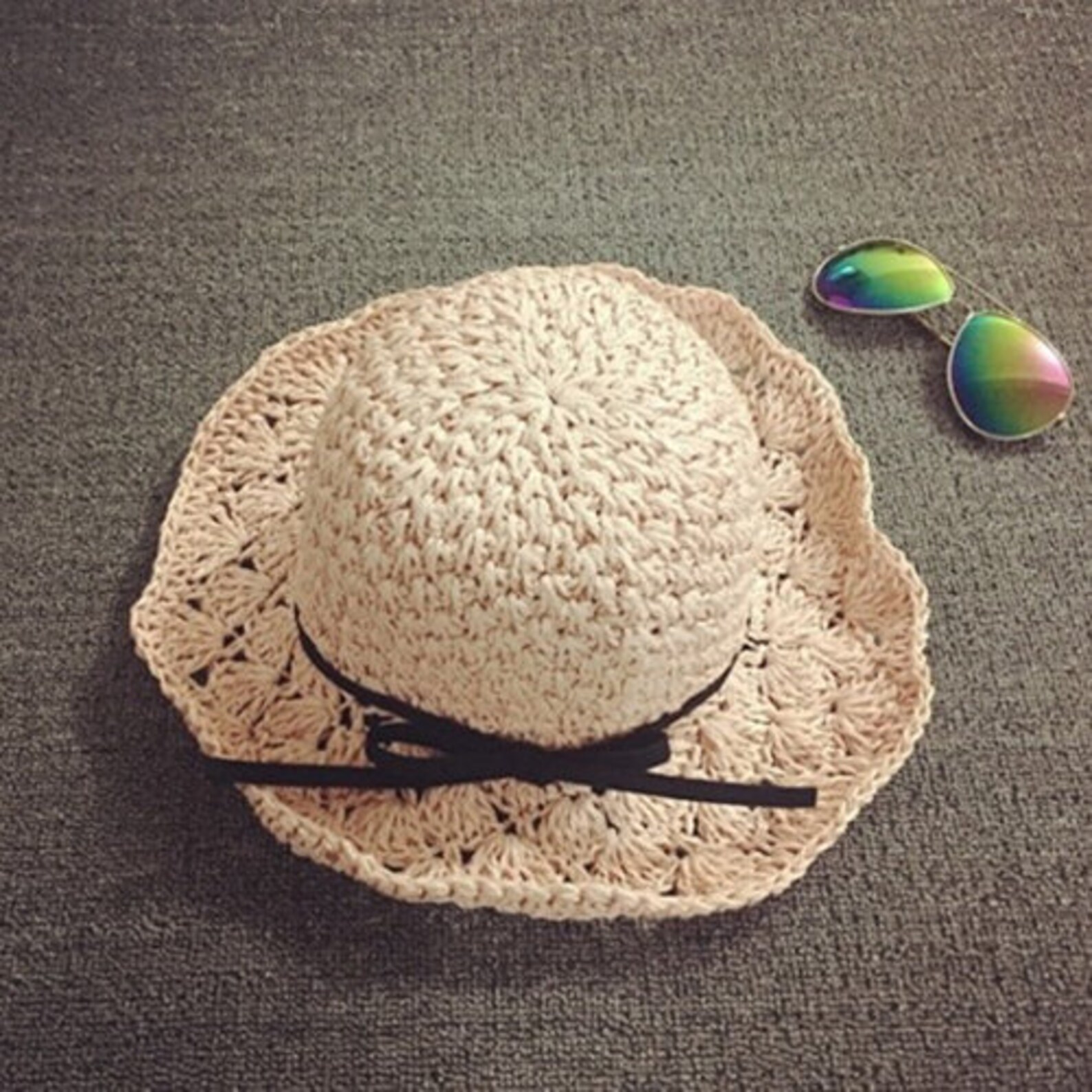 Summer Children's Straw Hats Baby Girls Breathable Cap Bow Etsy