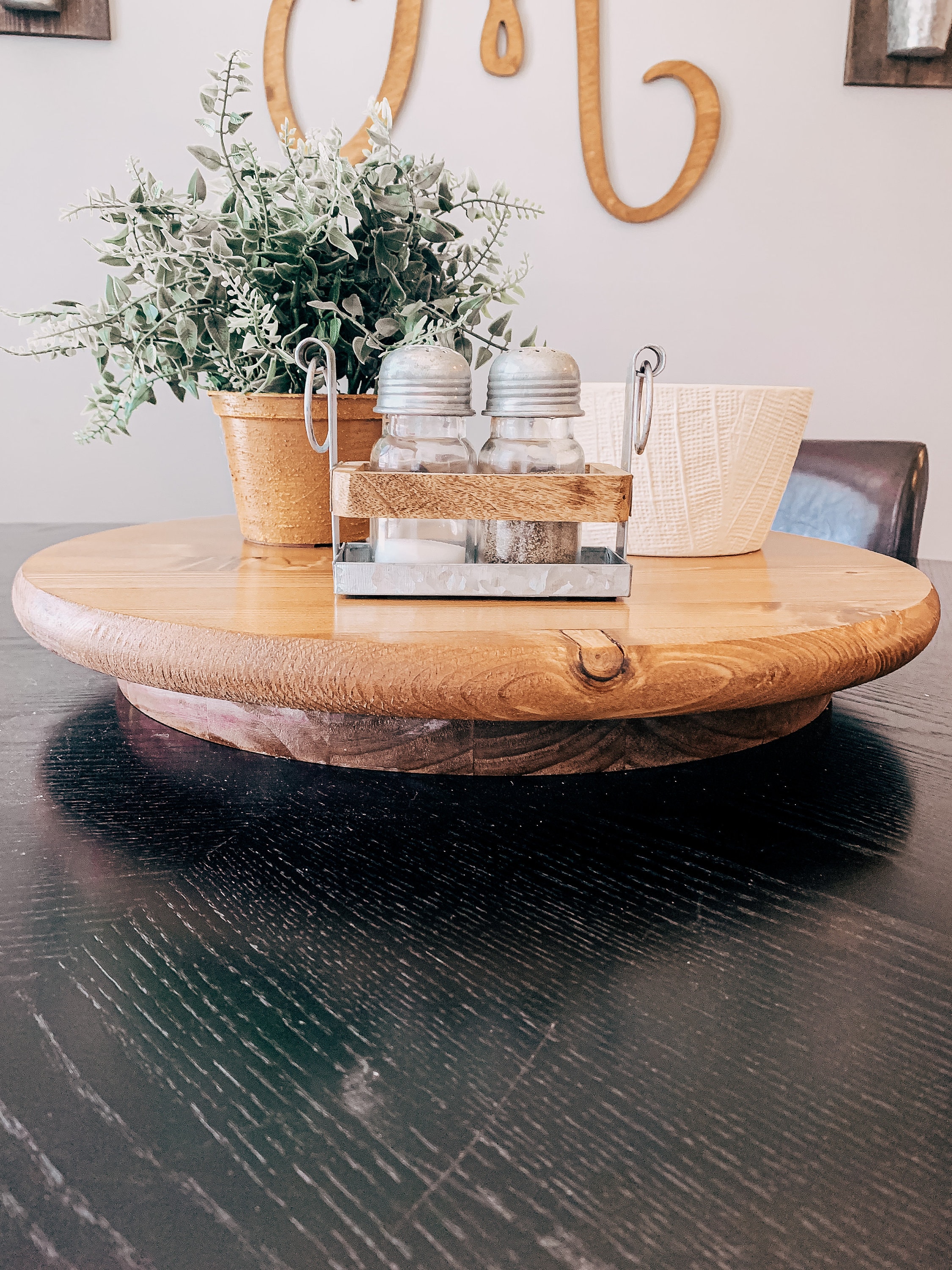 Wooden Lazy Susan Turntable 15 inch&18 inch Kitchen Home Decor Etsy