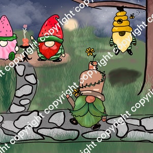 Garden Gnome Print and Wallpaper