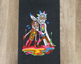 Rick and Morty  Acid Drip Candle skateboard grip tape