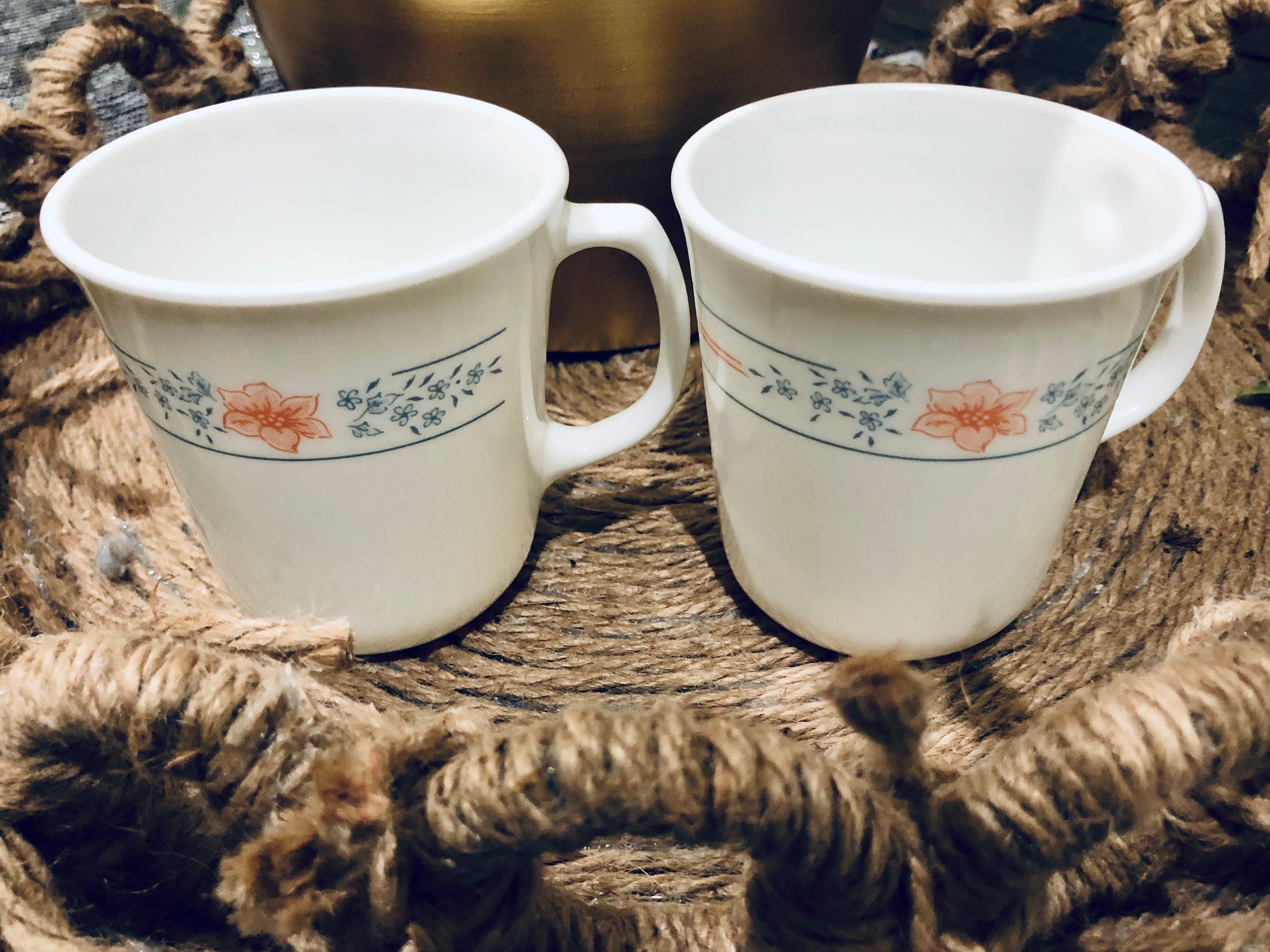 Corning Corelle Mugs, Apricot Grove, Set of 3, 8 Ounce, White - Etsy