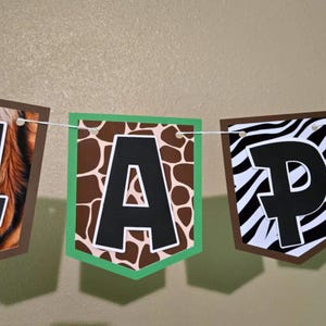 Jungle Animal Print Birthday Banner – Safari Party Decoration
