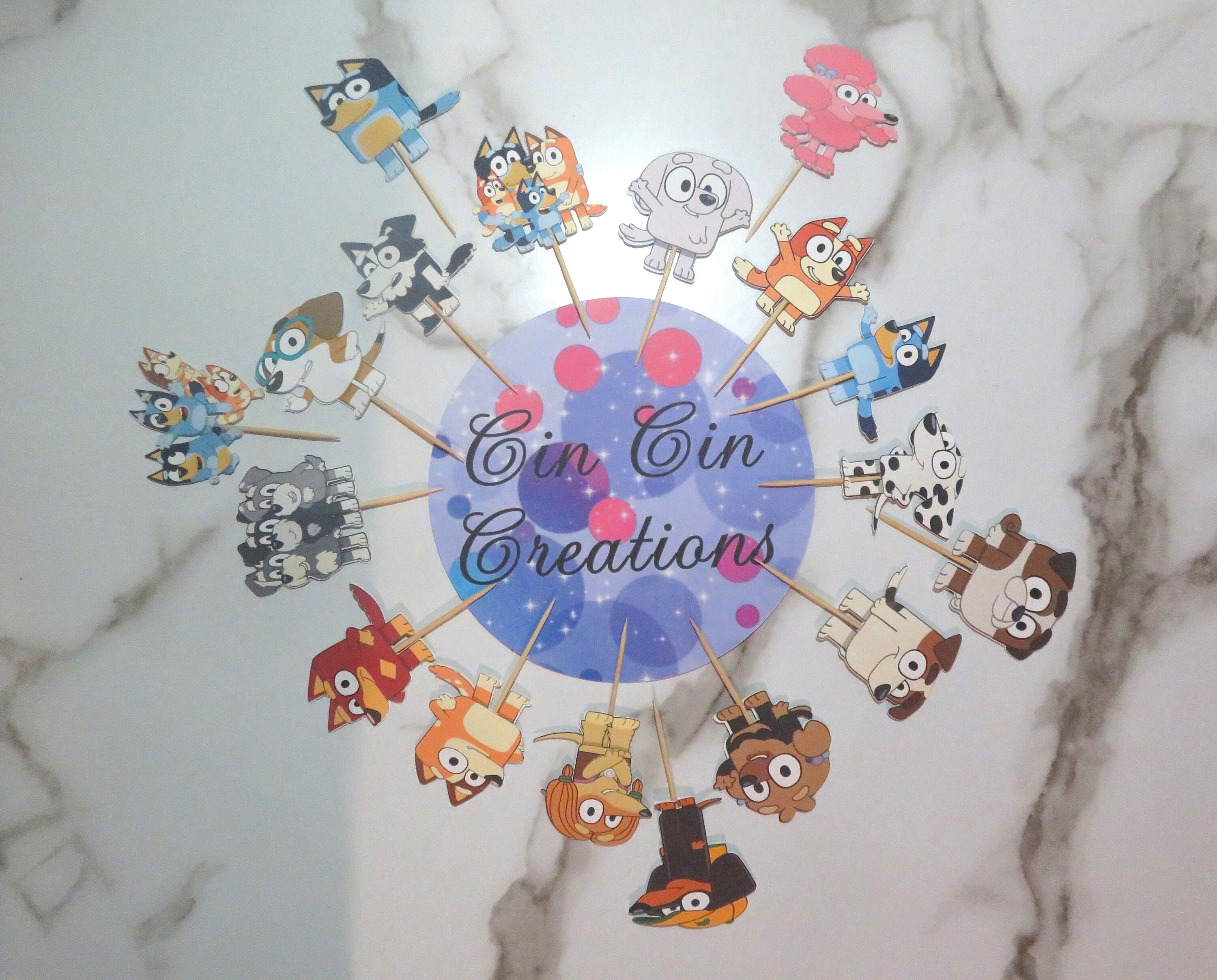 Double-Sided Bluey Character Toppers